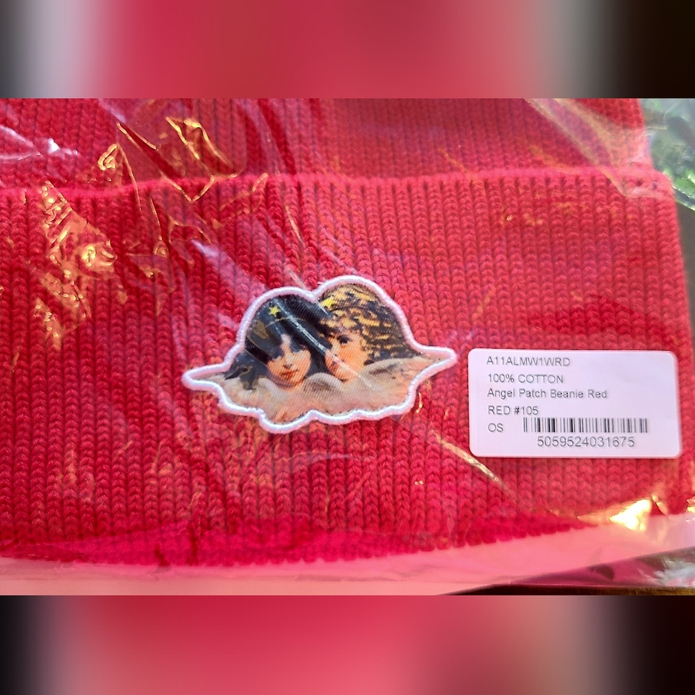 Fiorucci ANGELS BEANIE hat red New - Picture 3 of 14